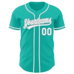 Jersey Aqua Custom Baseball Weiß-Grau Authentic