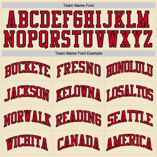 Throwback Authentic Rot-Schwarz Baseball Rib-Strick Jersey Creme Shirt Custom