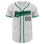 Baseball Jersey Kelly Weiß Schwarz Custom Grün Authentic Nadelstreifen
