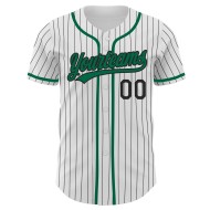 Baseball Jersey Kelly Weiß Schwarz Custom Grün Authentic Nadelstreifen