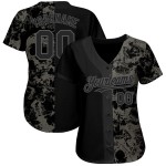 Grau Schwarz Stahl 3D Schädel Jersey Authentische Custom Baseball Mode