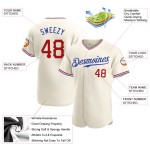 Red-Royal Baseball Custom Authentic Cremefarbenes Trikot