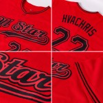 Authentisches rotes schwarzes benutzerdefiniertes Baseball-Trikot