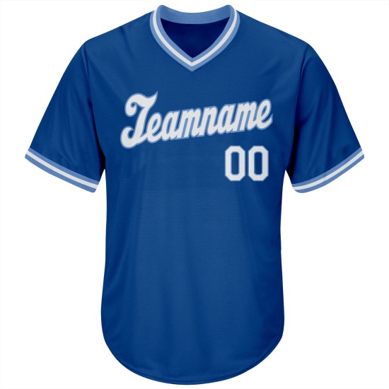 White-Light Jersey Baseball Royal Rib-Strick Custom Blue Authentic Throwback Shirt
