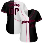 Rosa Authentic Baseball Custom Fashion Weiß-Schwarz Jersey Split