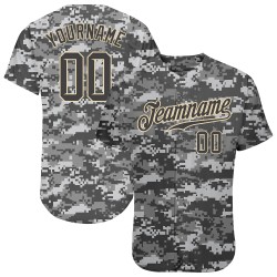 Jersey Steel Camo Authentic bis Grau-Creme Custom Baseball Salute Service