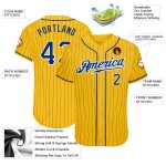 Nadelstreifen Royal-Weiß Authentic Gelb Baseball Jersey Royal Custom