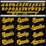 Custom Baseball Authentic Schwarzes Trikot Gold-Schwarz