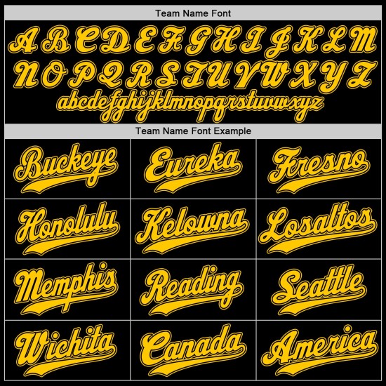 Custom Baseball Authentic Schwarzes Trikot Gold-Schwarz