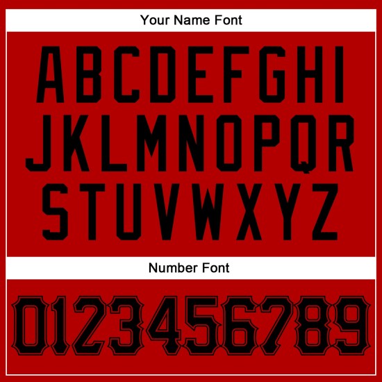 Authentisches rotes schwarzes benutzerdefiniertes Baseball-Trikot