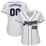Royal-Gold Authentic White Custom Baseball-Trikot