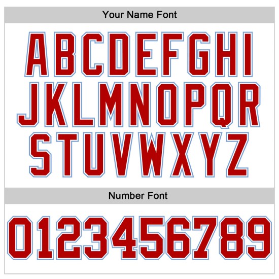 Jersey Baseball Rot-Hellweiß Blau Authentic Custom