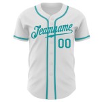 Teal Custom Weiß Authentic Jersey Baseball