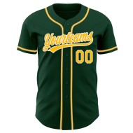 Authentisches Trikot Custom Gold-Weiß Baseball Grün