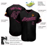 Baseball Schwarz-Rosa Trikot Custom Schwarz Authentic