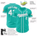 Jersey Aqua Custom Baseball Weiß-Grau Authentic