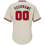 Throwback Authentic Rot-Schwarz Baseball Rib-Strick Jersey Creme Shirt Custom