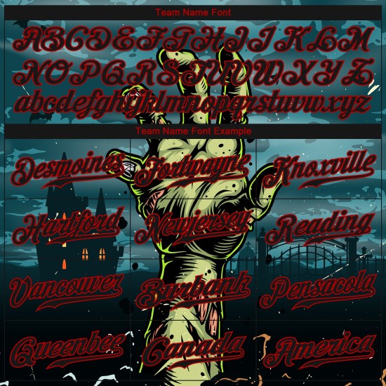 Authentische 3D Custom Night Trick Baseball Horror Jersey Halloween Muster Leckerli