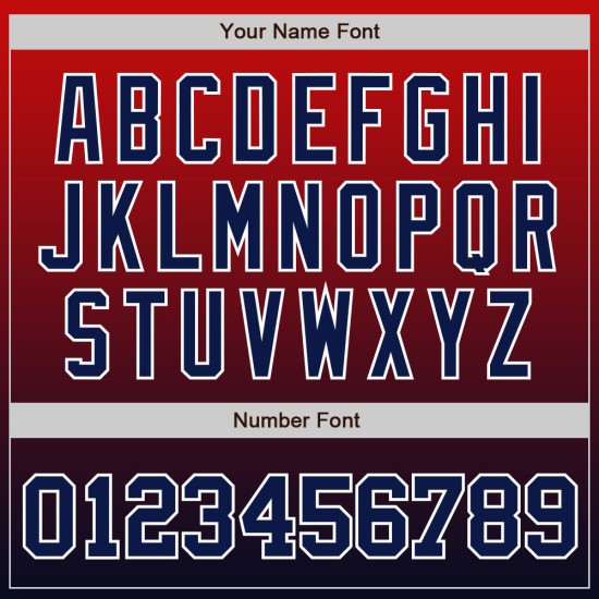 Baseball Rot Jersey Fashion Fade Navy-Weiß Custom Authentic