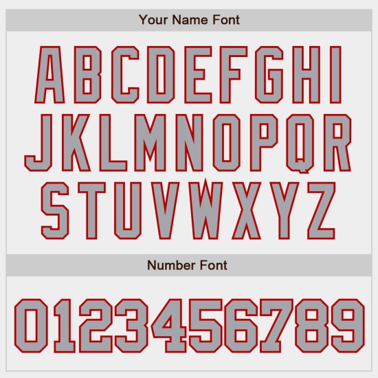 Jersey Weiß Baseball Authentic Grau-Rot Custom