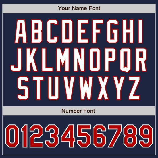 Benutzerdefiniertes authentisches Marineblau-Rot-Weiß-Baseballtrikot