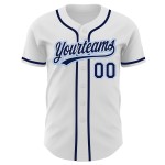 Weißes, individuelles, blaues Jersey Authentic Navy-Light Baseball