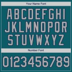 Baseball Custom Teal Jersey Grau-Marineblau Authentic