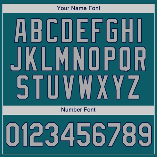 Baseball Custom Teal Jersey Grau-Marineblau Authentic