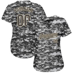 Jersey Steel Camo Authentic bis Grau-Creme Custom Baseball Salute Service