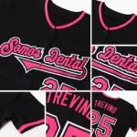 Pink-Weiß Custom Authentic Jersey Baseball Schwarz