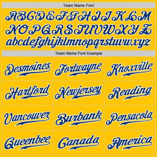 Nadelstreifen Royal-Weiß Authentic Gelb Baseball Jersey Royal Custom