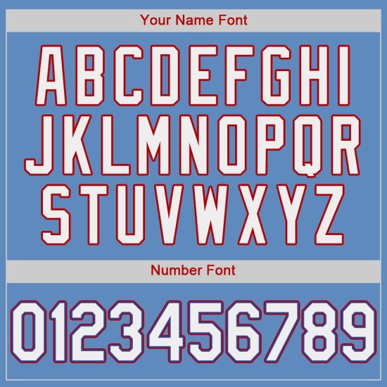 Weiß-Rot Baseball Blau Jersey Authentic Light Custom