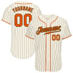 Custom Baseball Orange-Grün Creme Nadelstreifen Authentic Jersey Navy