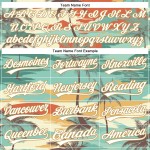 Baseball Hawaii Design Gold 3D Weiß-Alt Jersey Cartoon Bäume Authentische Muster Custom Palm Aqua