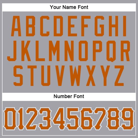 Texas Authentic Baseball Orange-Weiß Graues Trikot Custom