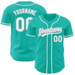 Jersey Aqua Custom Baseball Weiß-Grau Authentic