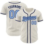 Navy Jersey Nadelstreifen Blau Creme Custom Light Authentic Baseball