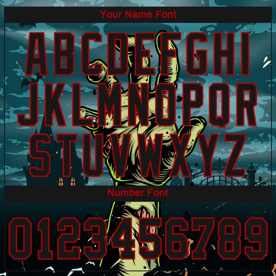 Authentische 3D Custom Night Trick Baseball Horror Jersey Halloween Muster Leckerli