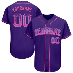 Custom Jersey Blau Baseball Fashion Lila Authentic Drift Pink-Light