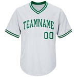 Baseball Custom Grün Throwback Rippstrick Kelly Authentic Shirt Jersey Weiß