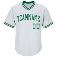 Baseball Custom Grün Throwback Rippstrick Kelly Authentic Shirt Jersey Weiß