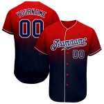 Baseball Rot Jersey Fashion Fade Navy-Weiß Custom Authentic