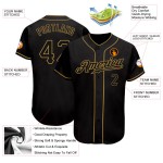 Baseball Schwarzes Trikot Gold Authentic Custom Schwarz-Old