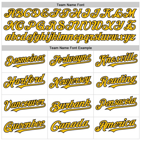 Weißes Custom Jersey Baseball Authentic Gelb-Schwarz