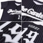 Schwarz Nadelstreifen Grau Authentic Weiß-Grau Baseball Jersey Custom