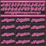 Pink-Weiß Custom Authentic Jersey Baseball Schwarz