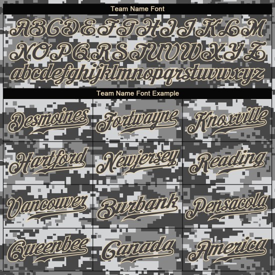 Jersey Steel Camo Authentic bis Grau-Creme Custom Baseball Salute Service