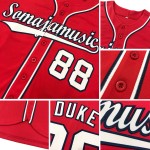Authentisches rotes schwarzes benutzerdefiniertes Baseball-Trikot