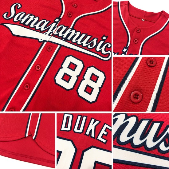 Authentisches rotes schwarzes benutzerdefiniertes Baseball-Trikot