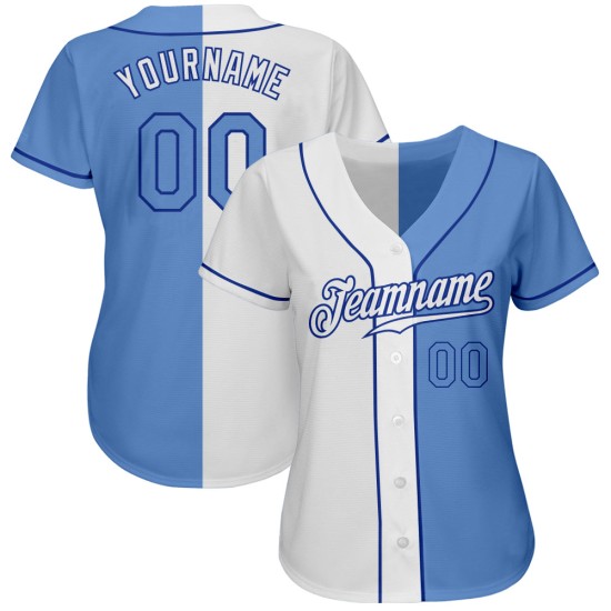 Baseball Split Light Authentic Blau-Royal Fashion Weiß Jersey Custom